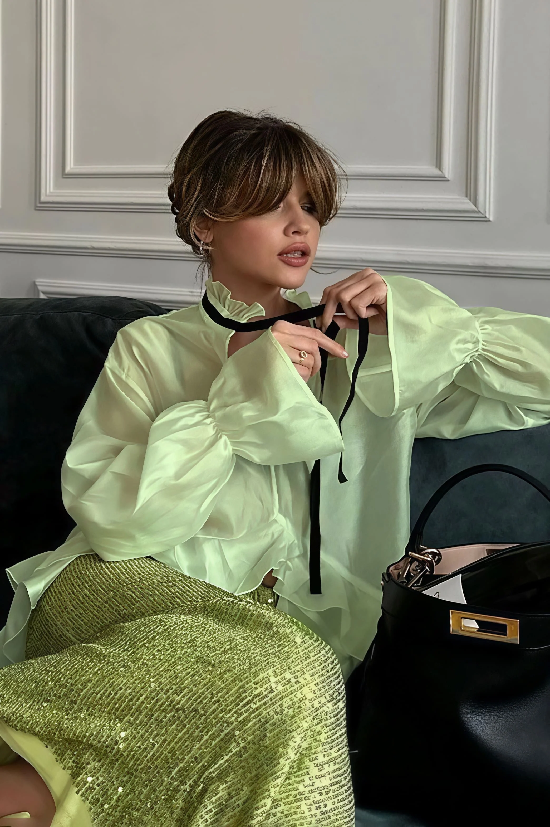 Sheer Flare Sleeve Chic Sexy Blouse - Image 6