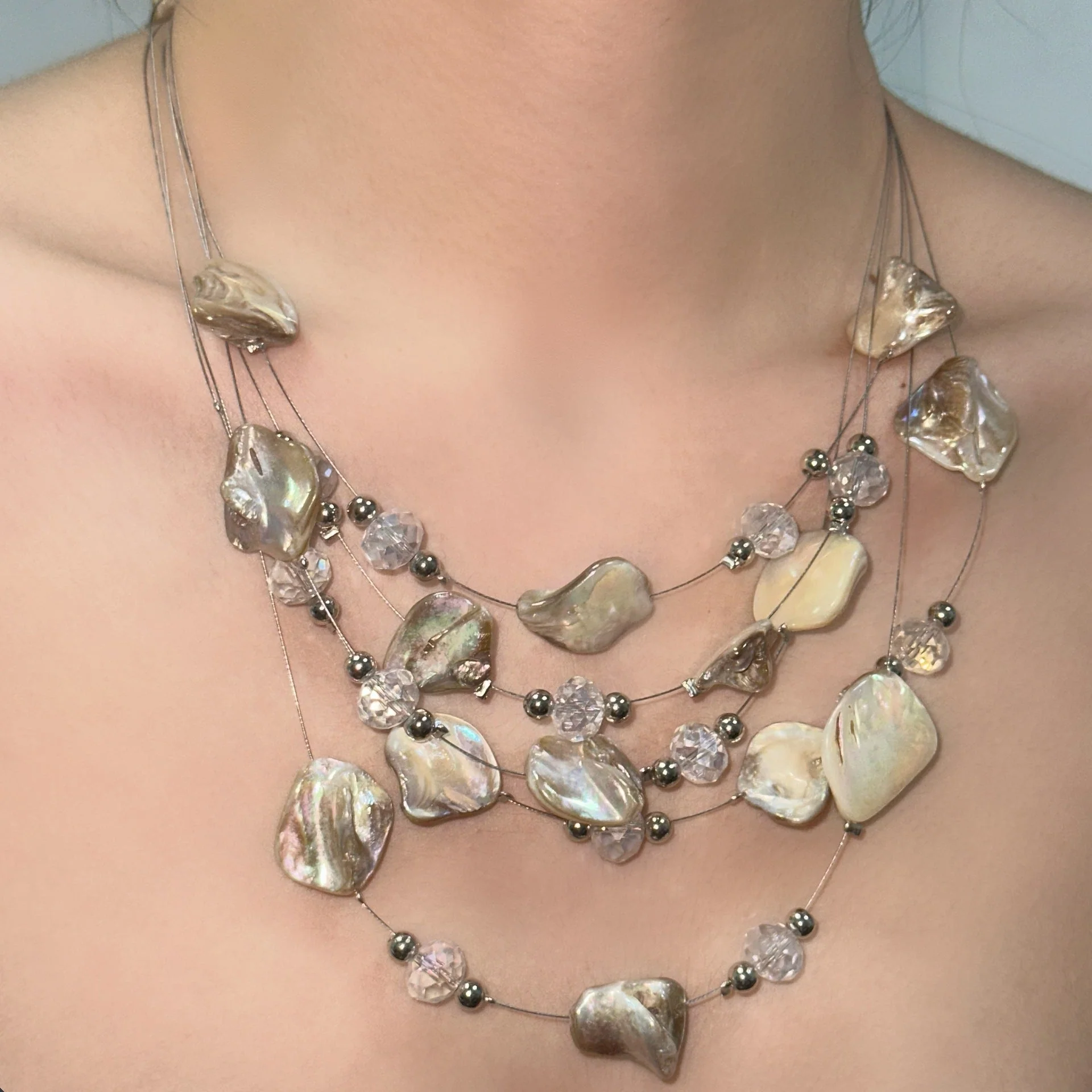 Shell Irregular Boho Minimal NeckLace - Image 4