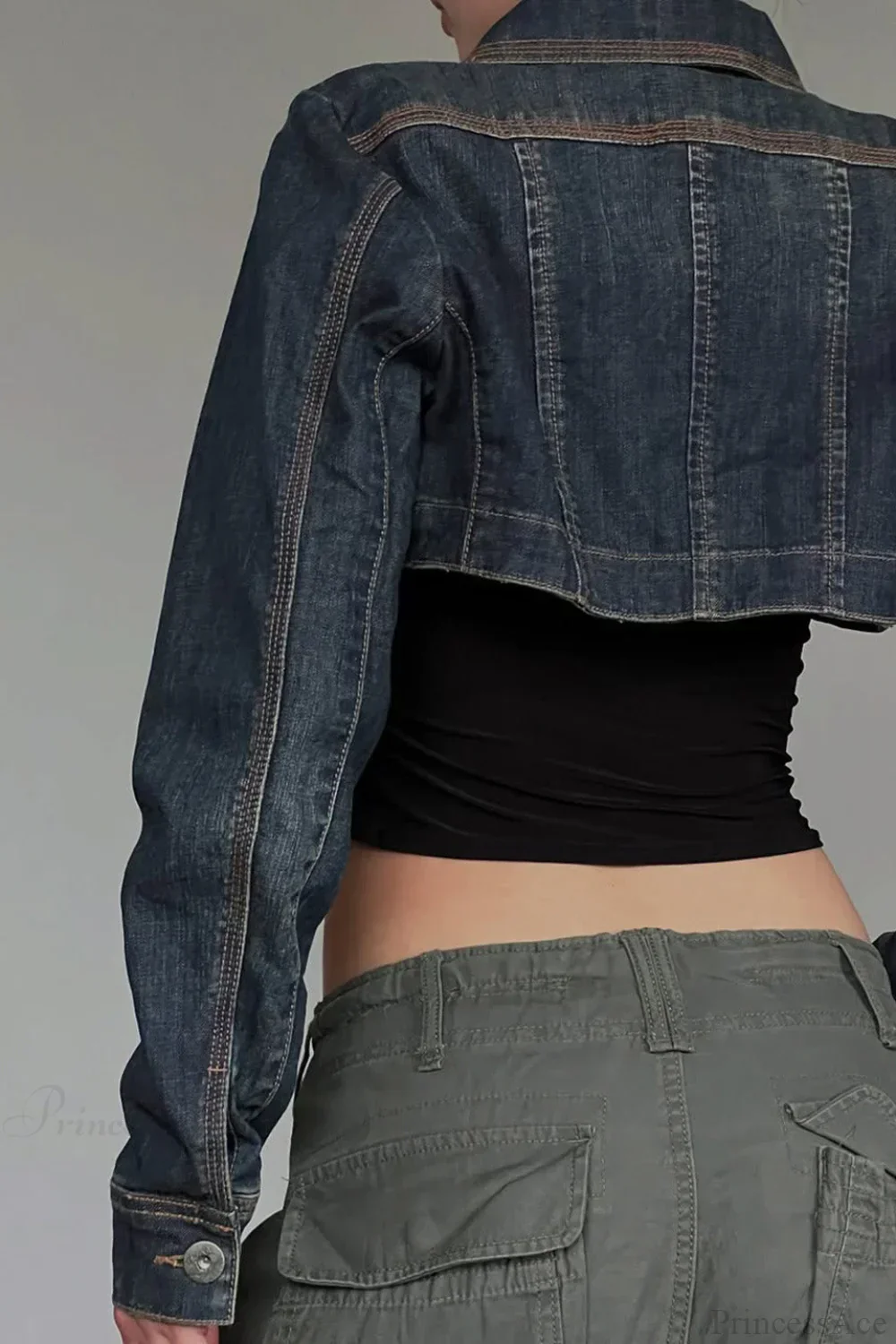 Short Denim Retro Washed Sexy Lazy Shirt Coat - Image 3