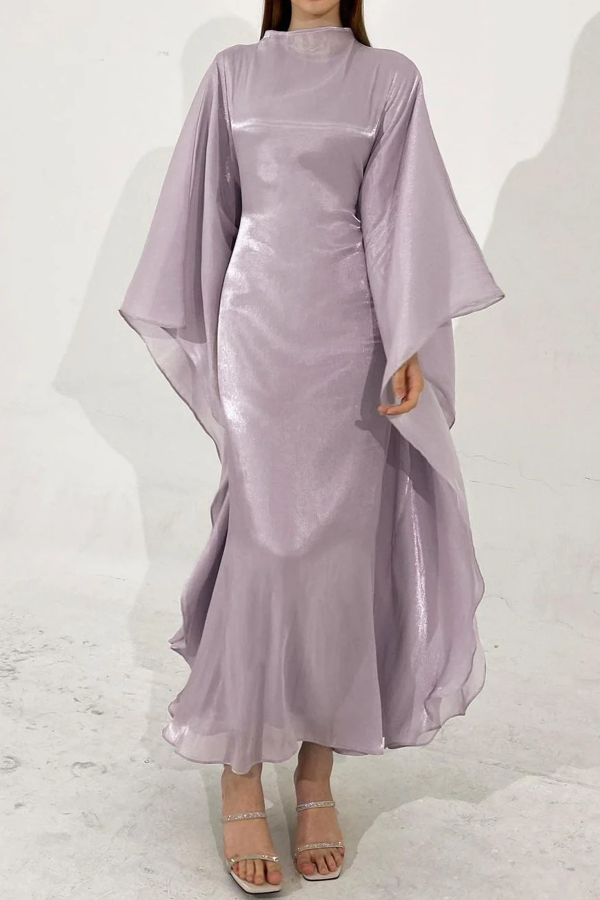 Silky Flowy Loose Robe Style Midi Dress