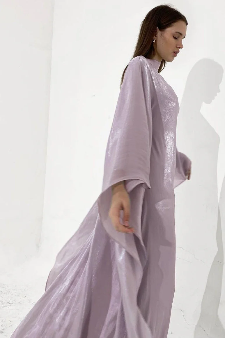 Silky Flowy Loose Robe Style Midi Dress - Image 3