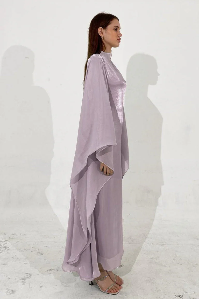 Silky Flowy Loose Robe Style Midi Dress - Image 4