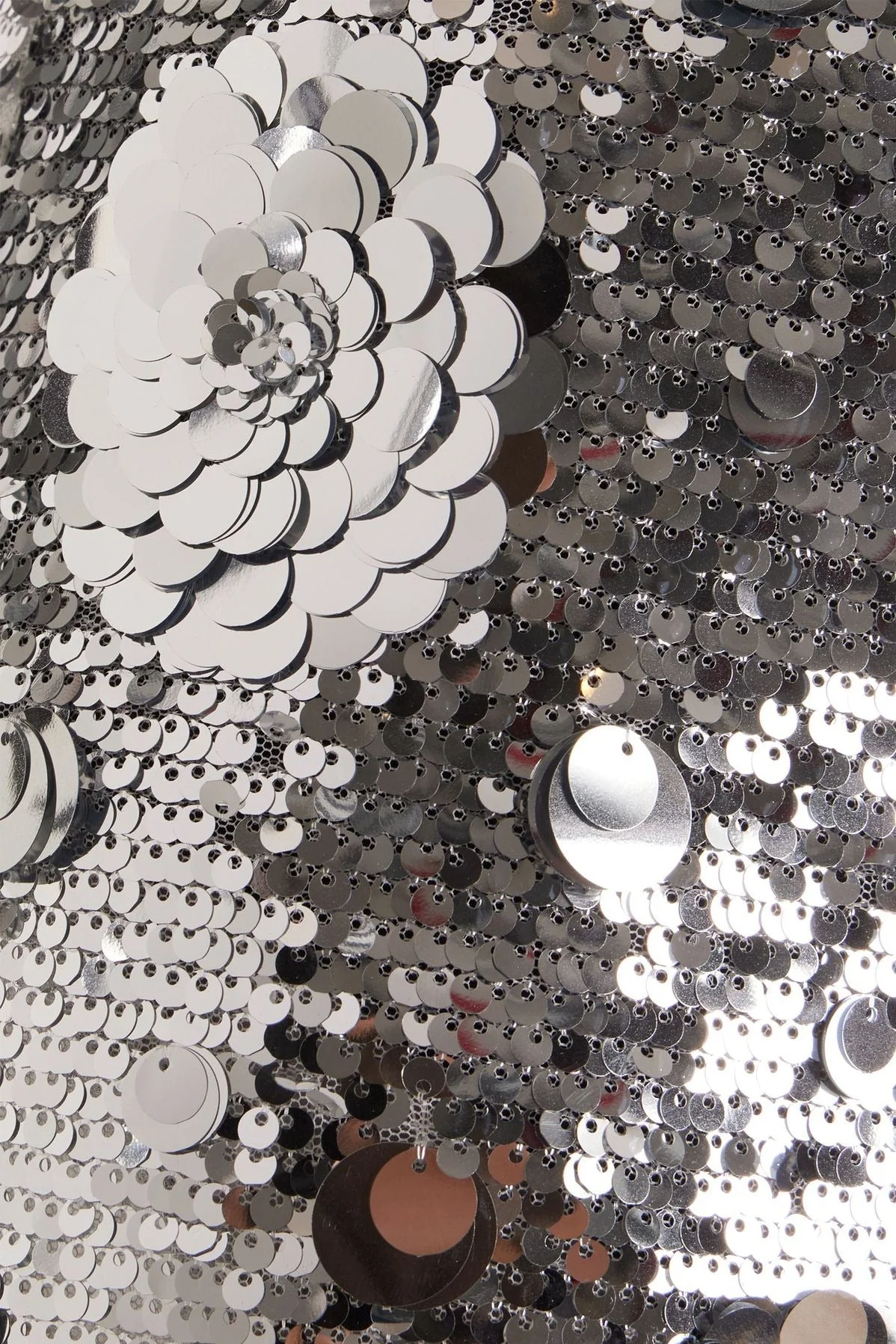 Silver Sequin 3D Flower Elegant Prom Dress - Image 4