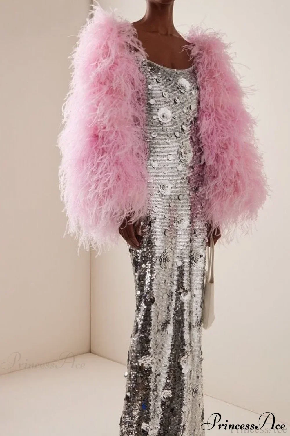 Silver Sequin Sunflower Halter Bodycon Party Dress - Image 2