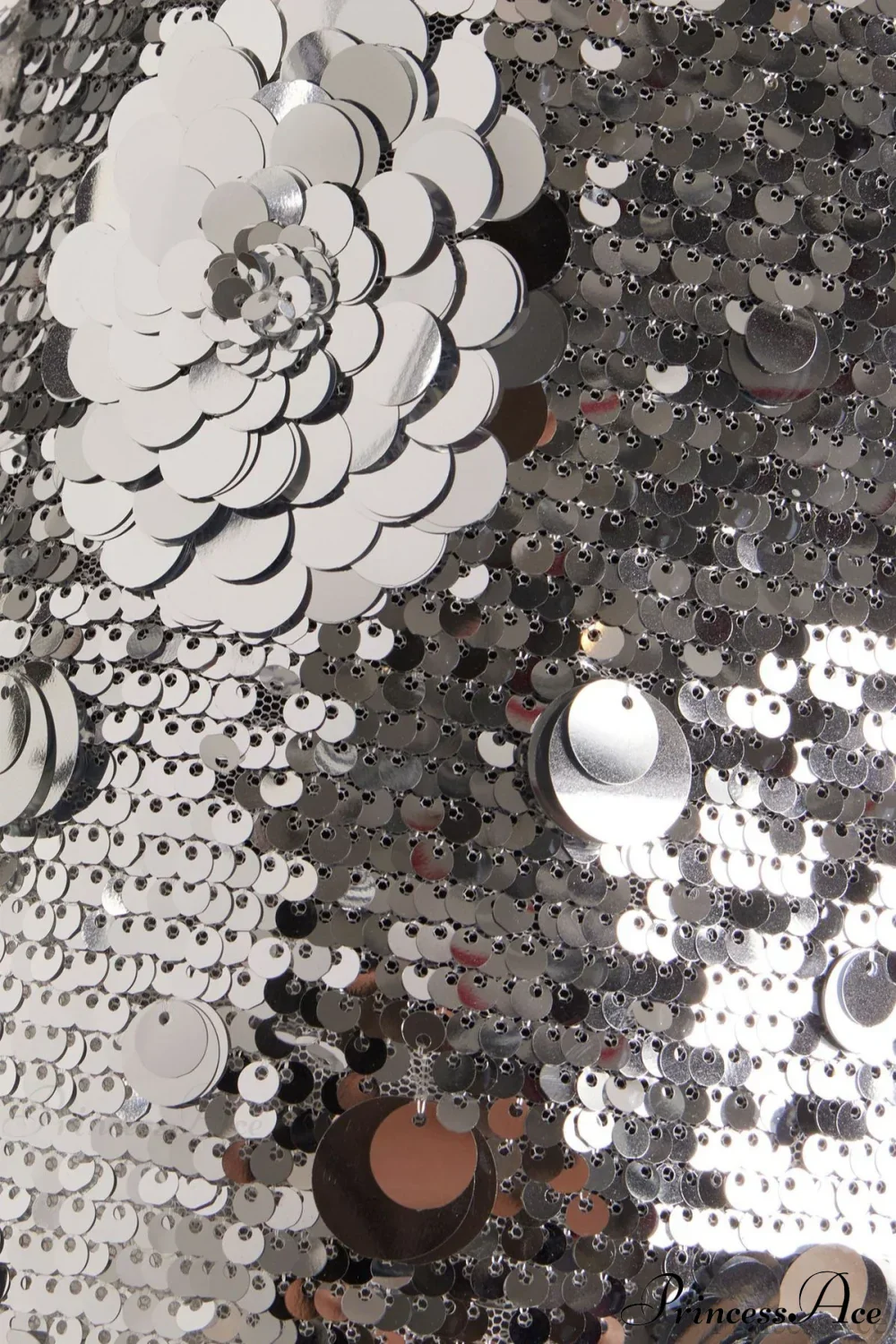 Silver Sequin Sunflower Halter Bodycon Party Dress - Image 5