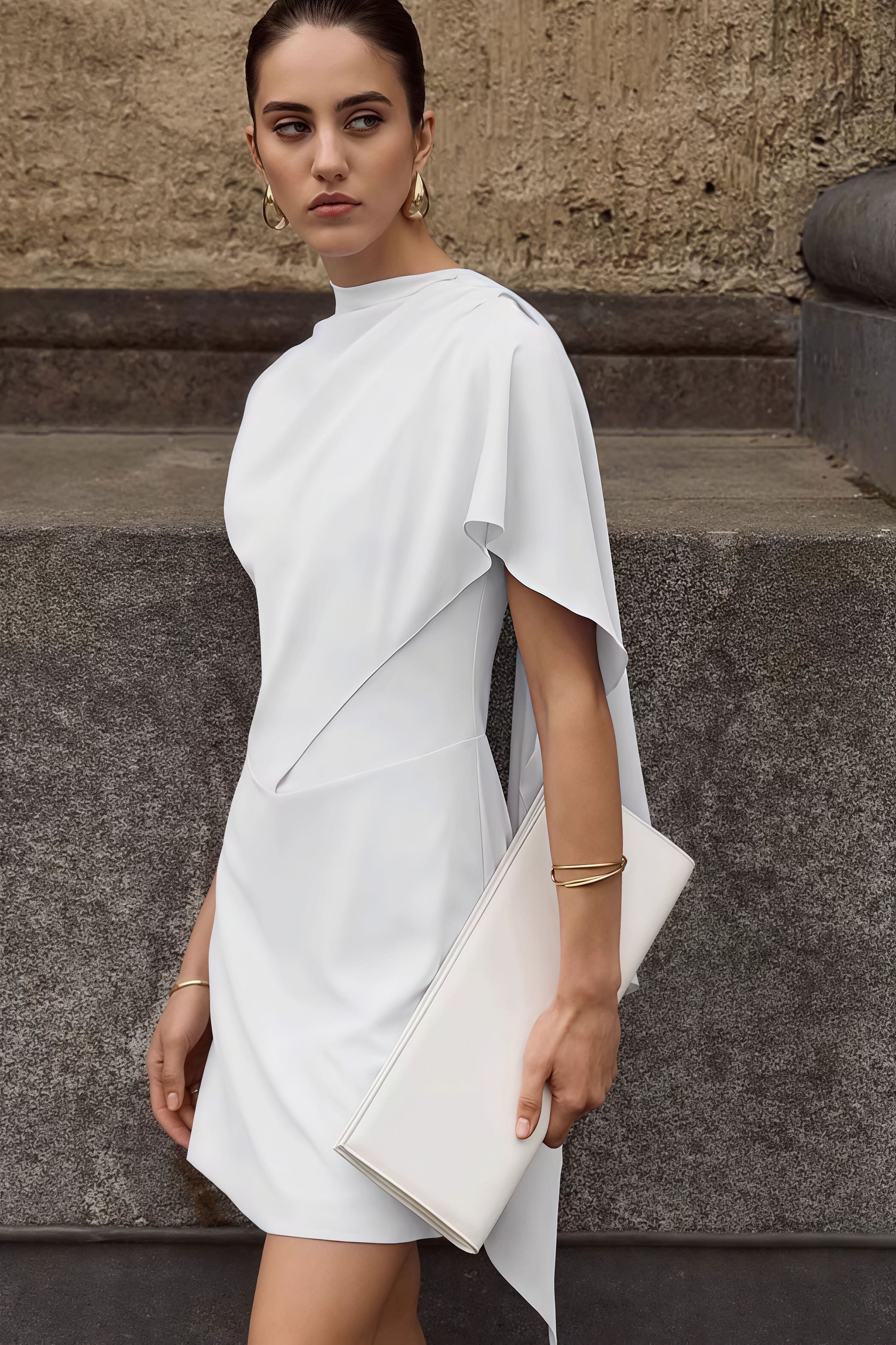 Simple Irregular Sleeveless Waist Mini Dress - Image 5