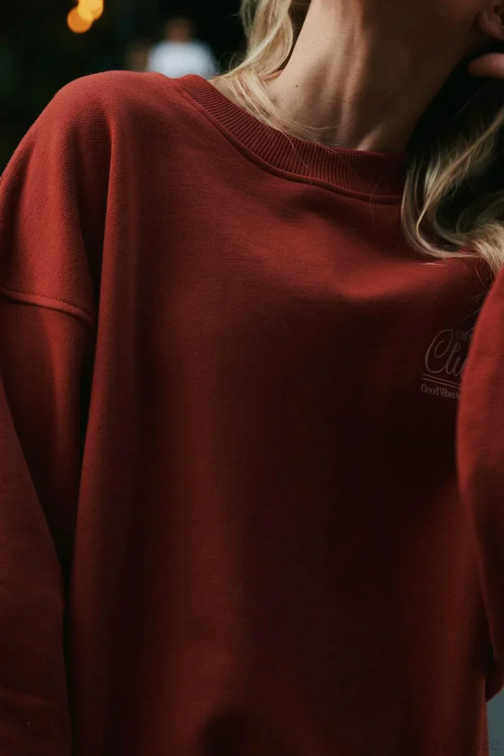 Simple Solid Color Letter Print Crew Loose Sweatshirts - Image 4