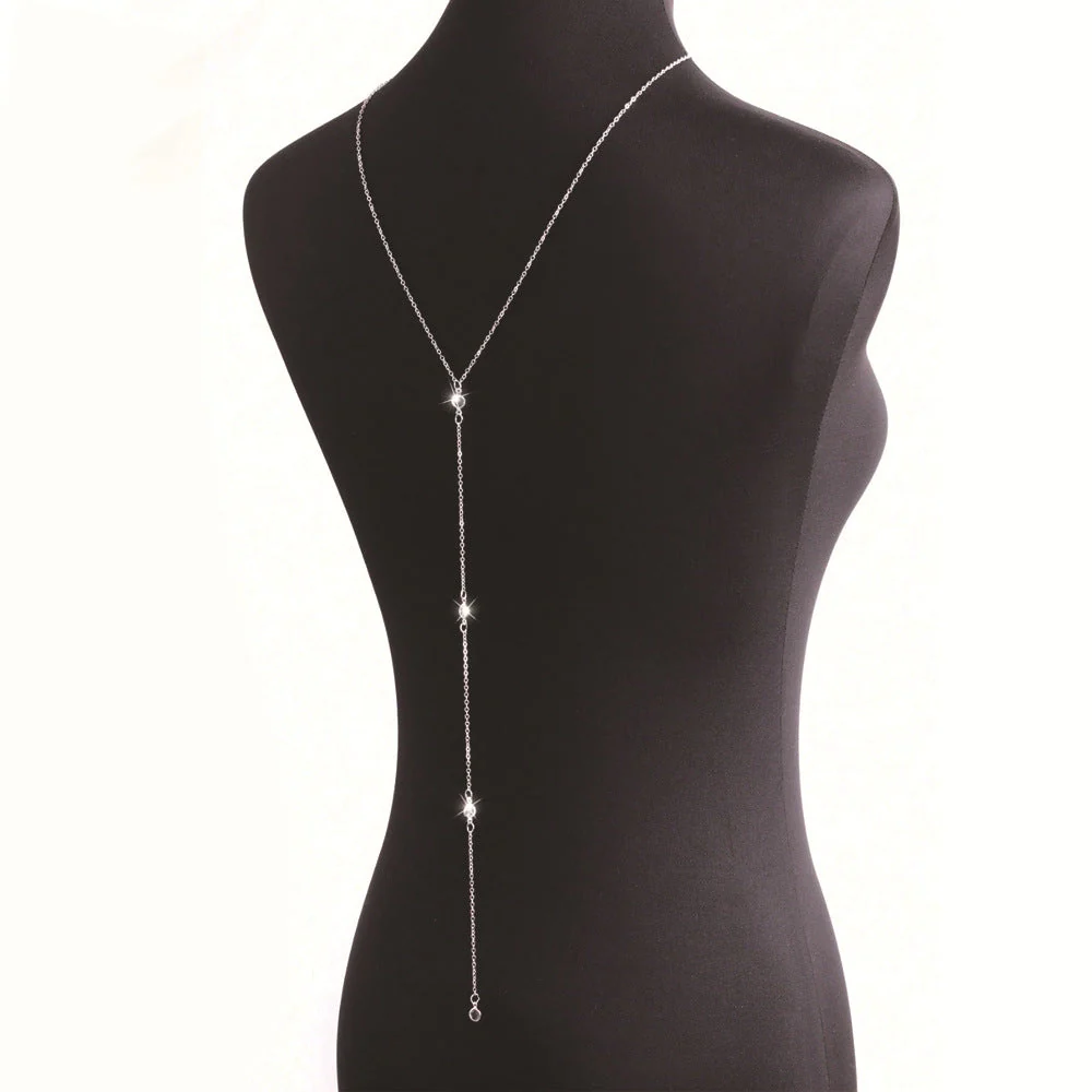 Single Layer Round Rhinestone Back Body Chain - Image 3