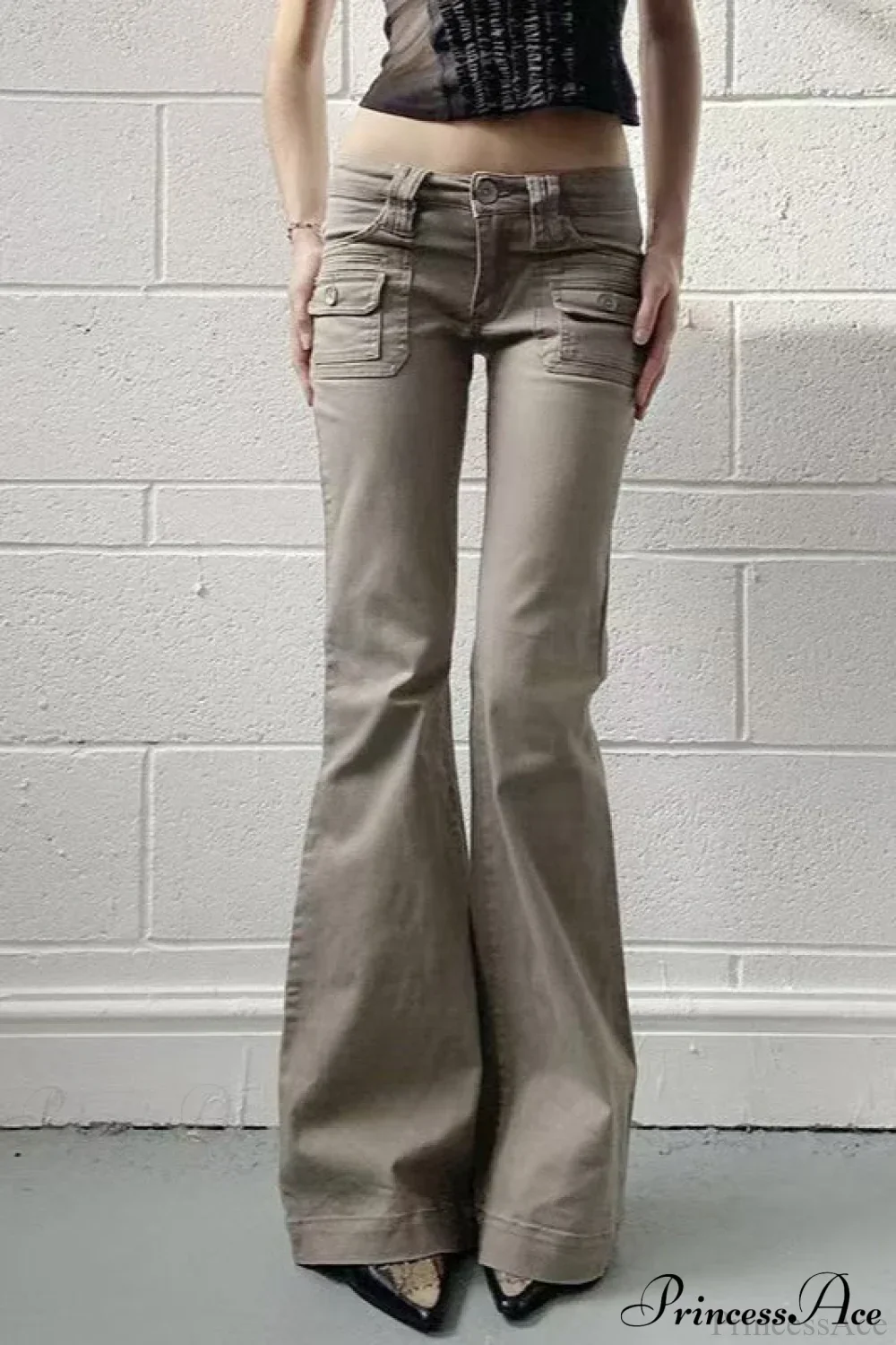 Skinny Low Rise Vintage Bootcut Cargo Pants - Image 3