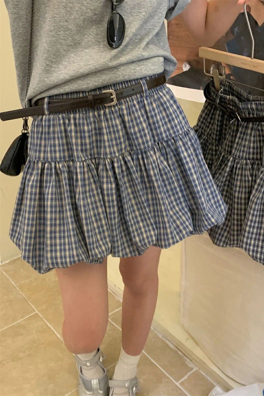 Plaid Tulip High Waist Mini Skirt - Image 2