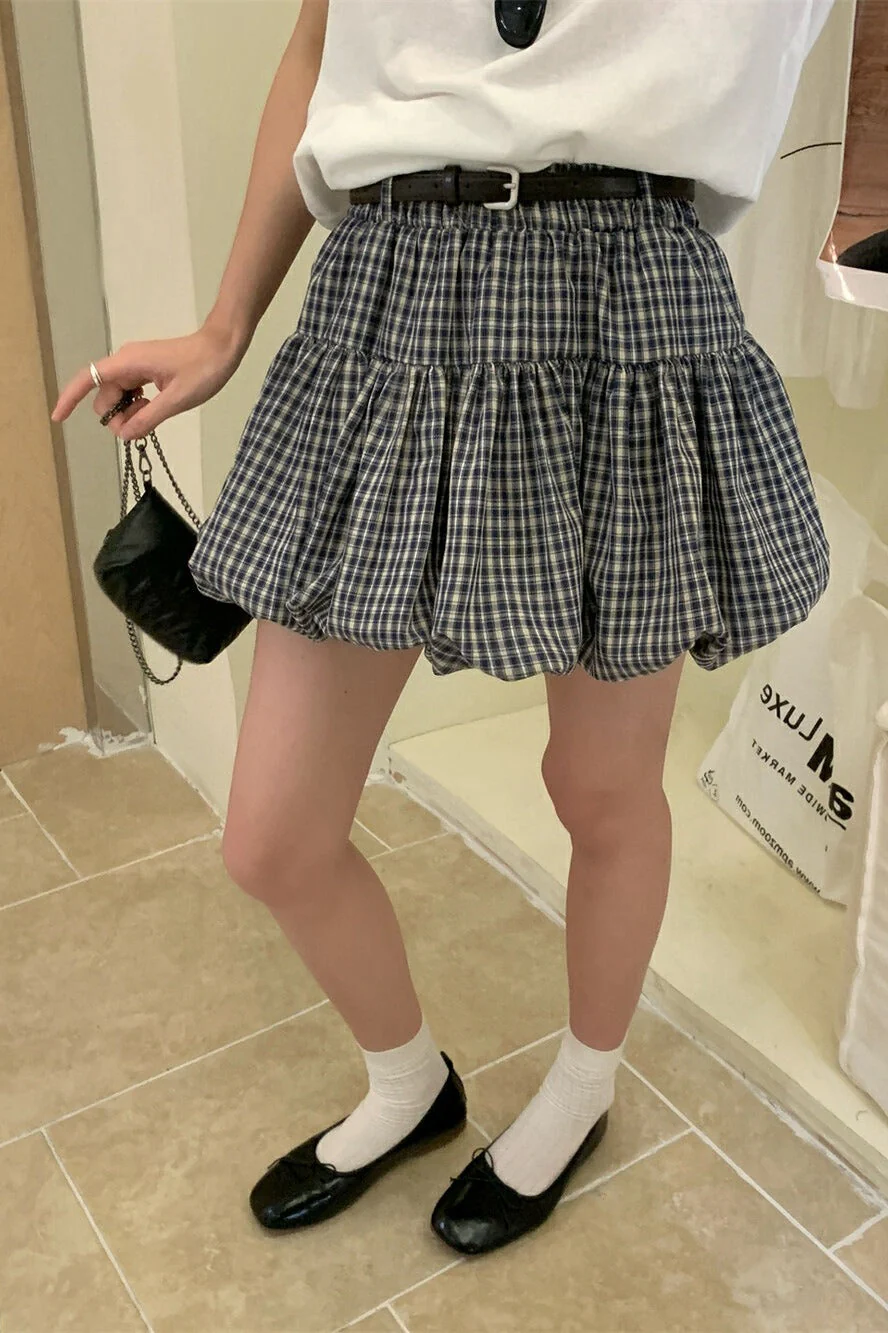 Plaid Tulip High Waist Mini Skirt - Image 3