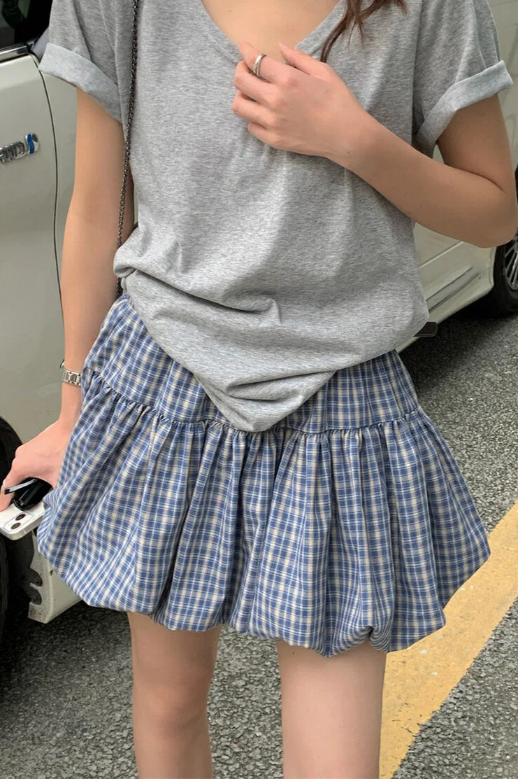 Plaid Tulip High Waist Mini Skirt - Image 7