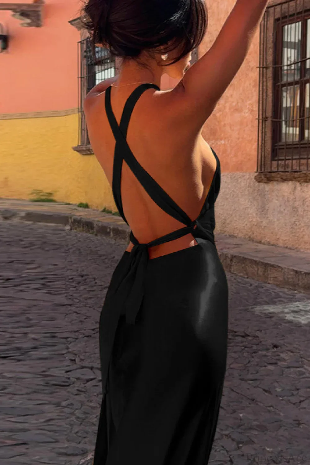 Slinky Halter Fitted Party Dress - Image 5