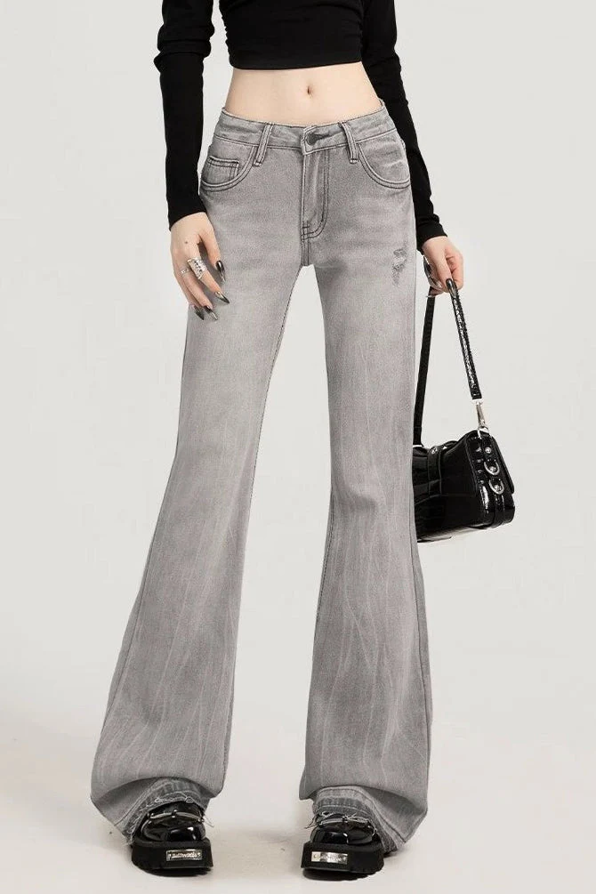Smoky Gray Slim Bootcut Versatile Jeans - Image 2