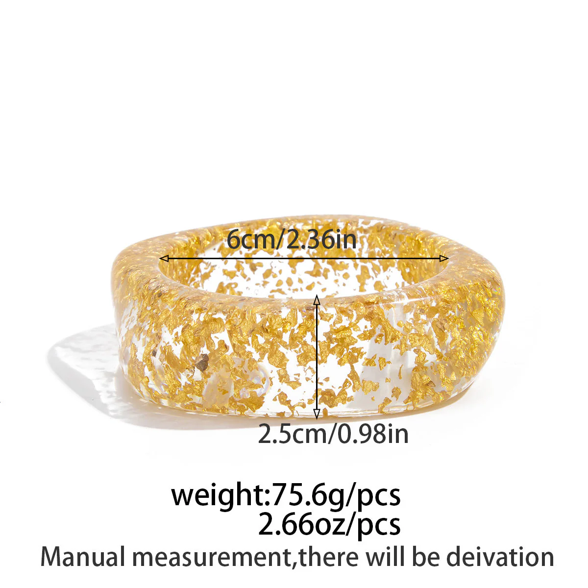 Smooth Wide Gold Foil Tie Dye Bracelet - Image 10