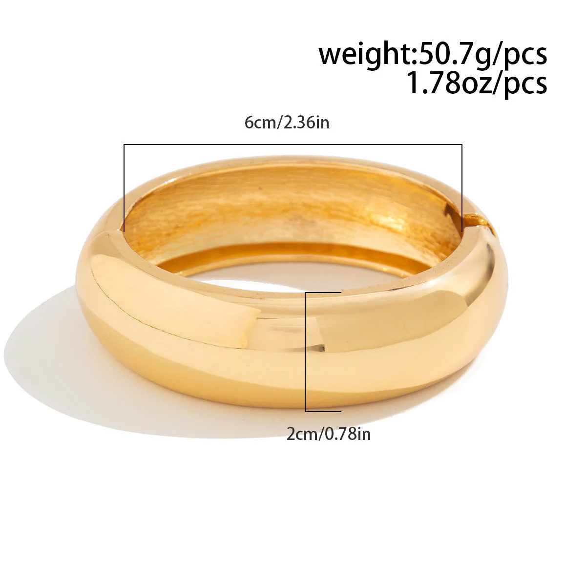 Smooth Wide Gold Foil Tie Dye Bracelet - Image 9