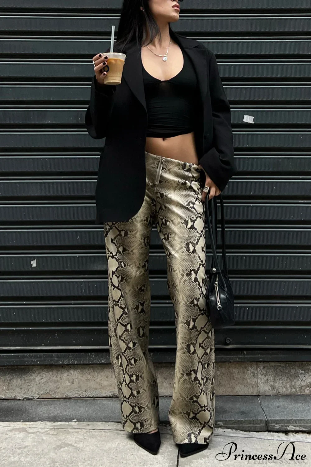 Snake Print Straight Stylish Versatile Jeans - Image 2