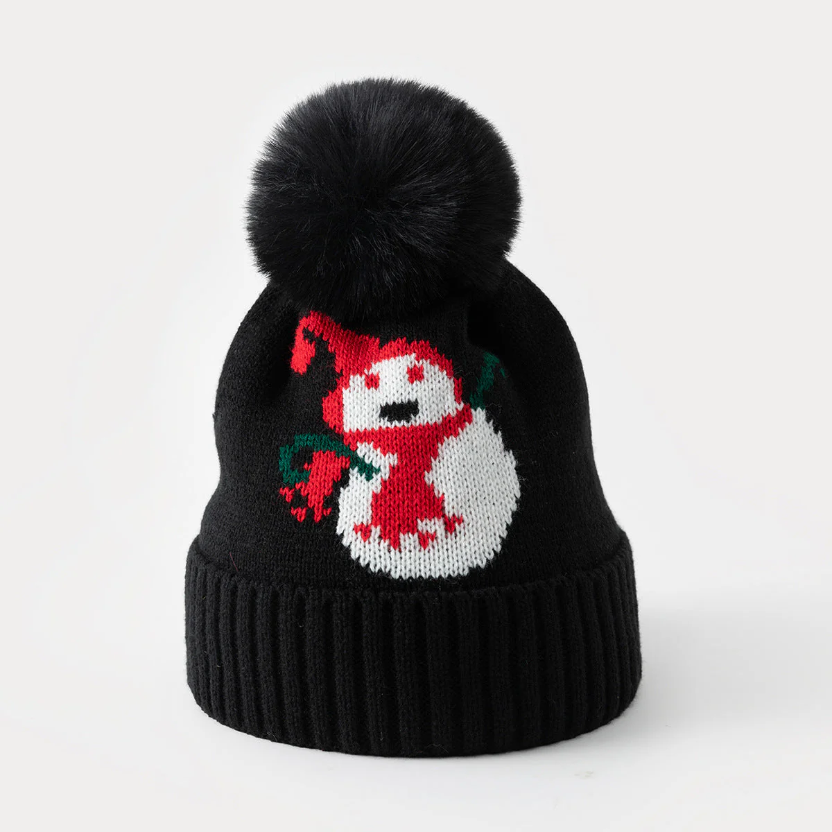 Snowman Pom Pom Knit Hat - Image 3