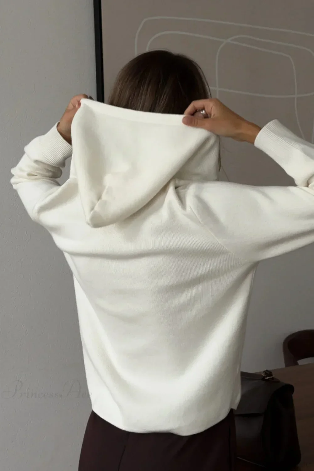 Soft Double Zip Hooded Short Knit Cardigan - Image 2
