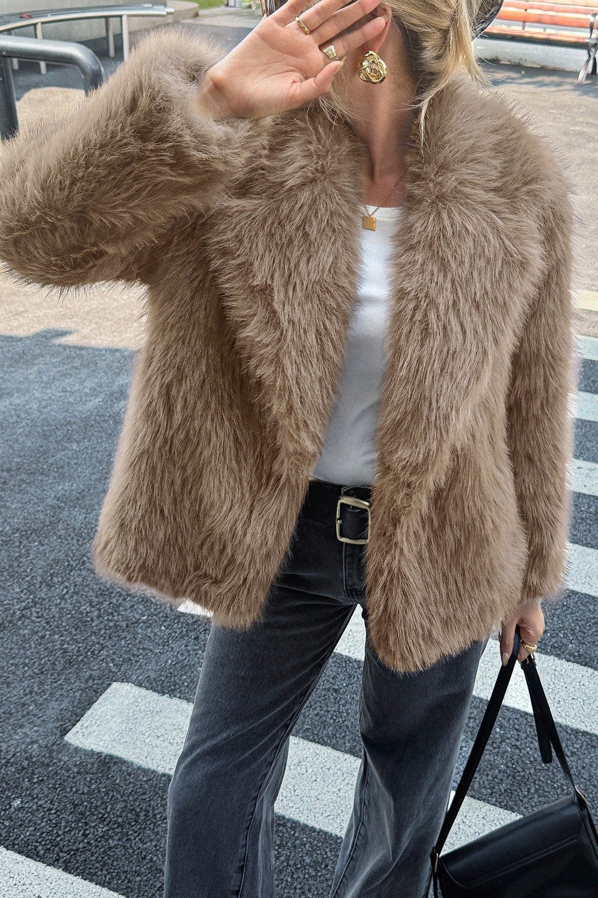 Soft Plush Casual Long Sleeve Coat - Image 5