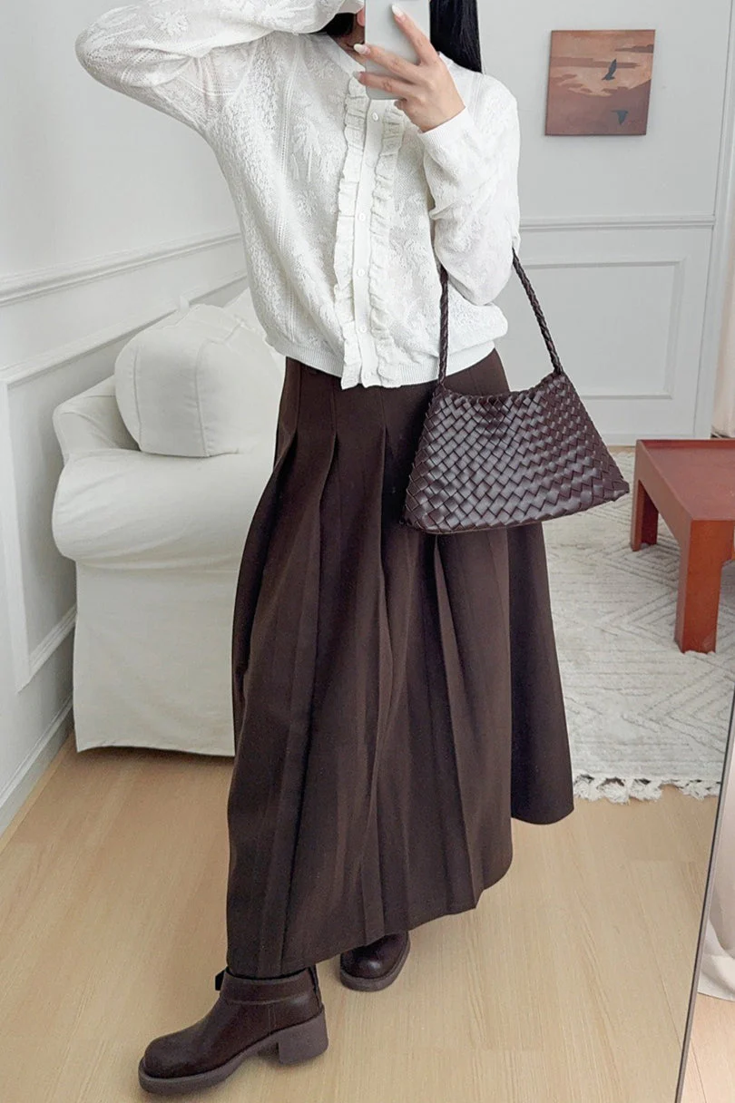 Soft-Style Stand-Collar Frog-Button Lace Cutout Cardigan - Image 3