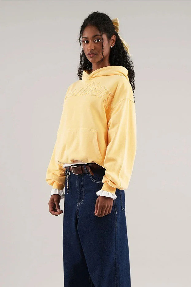 Solid 3D Letter Casual Longsleeve Hoodie - Image 2
