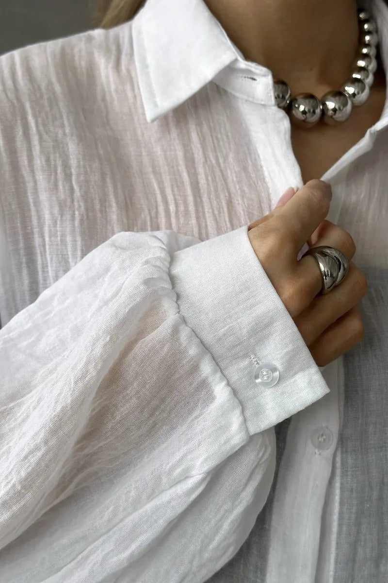 Solid Casual Chic Long Sleeve Blouse - Image 12