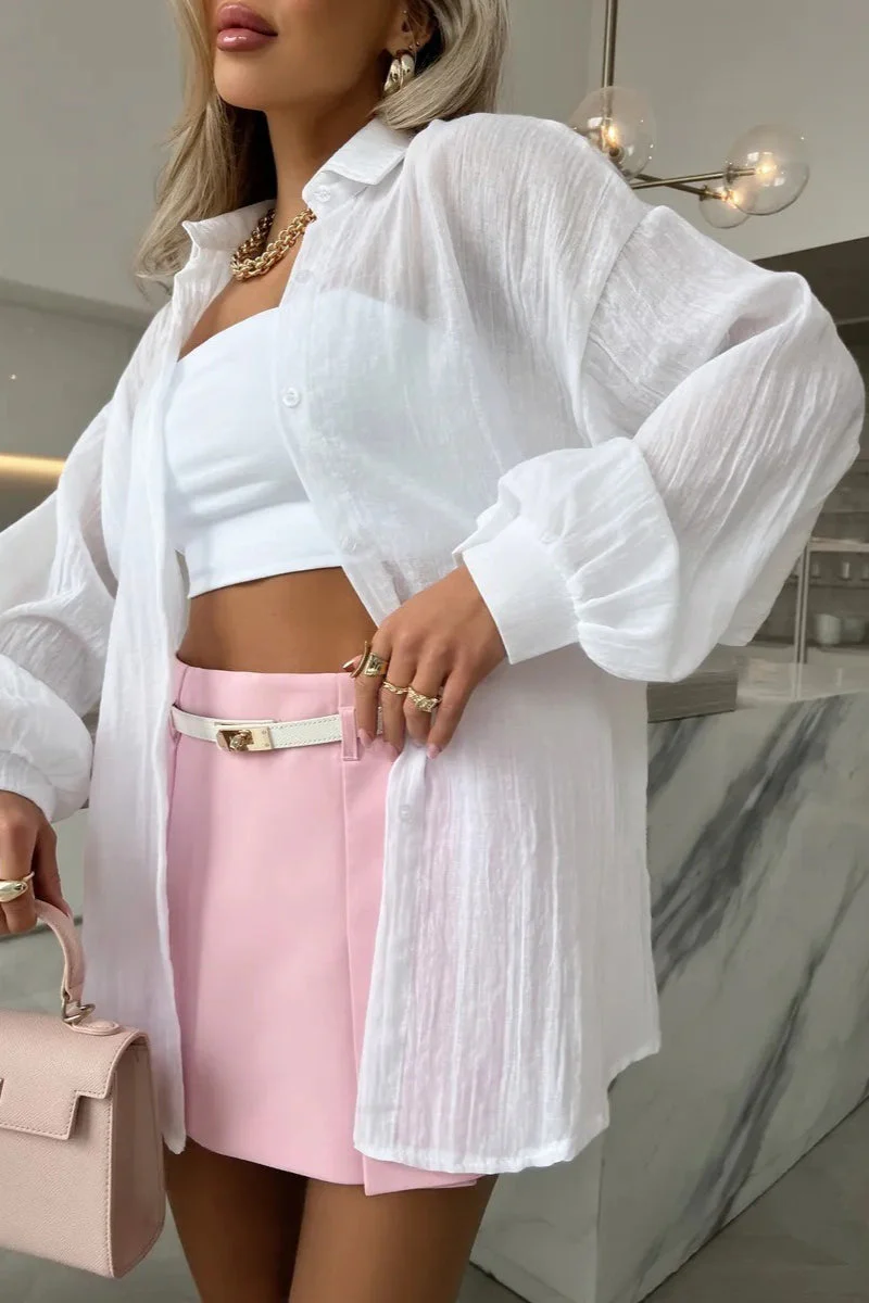 Solid Casual Chic Long Sleeve Blouse - Image 6