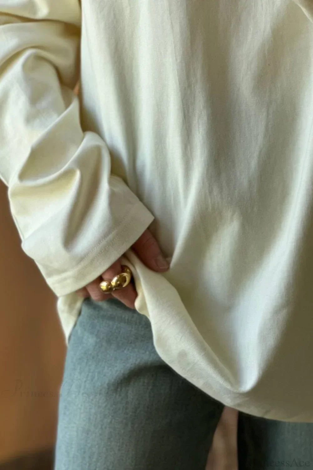 Solid Color Crew Neck Loose Casual Long Sleeve Tee - Image 16