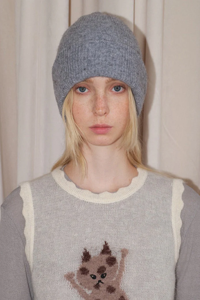 Solid Color Double Layer Soft Wool Knitted Hat - Image 3