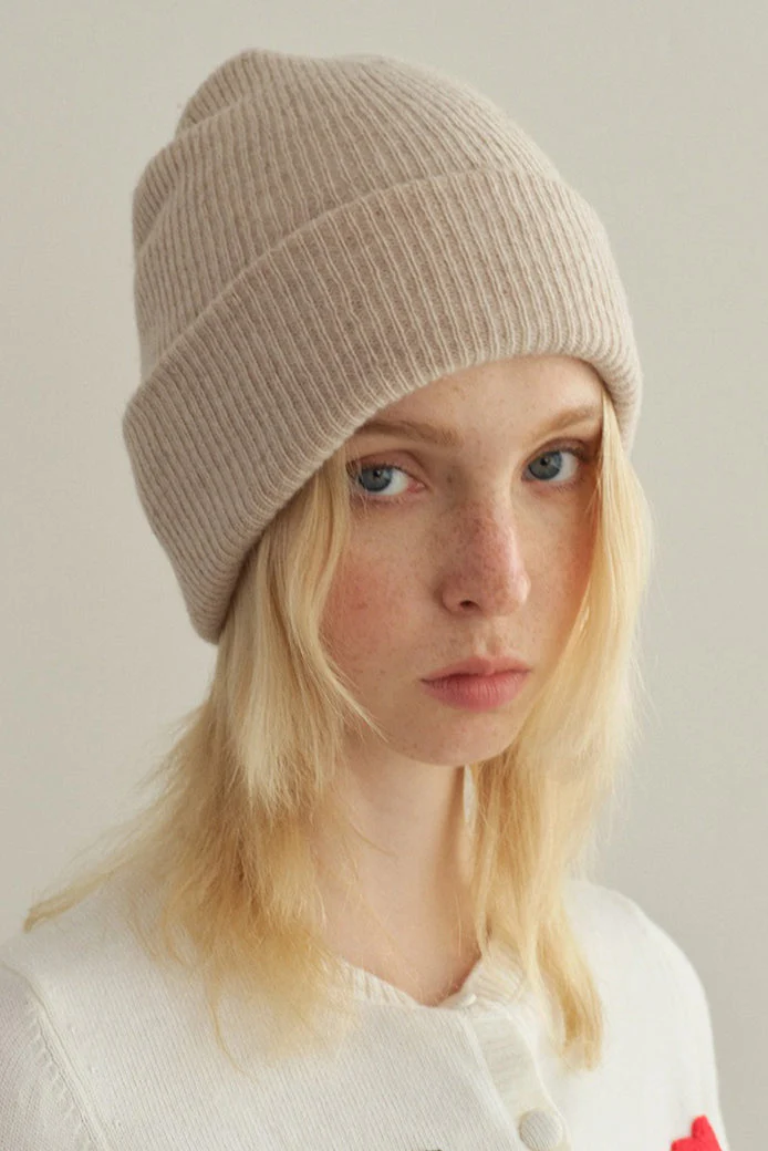 Solid Color Double Layer Soft Wool Knitted Hat - Image 4