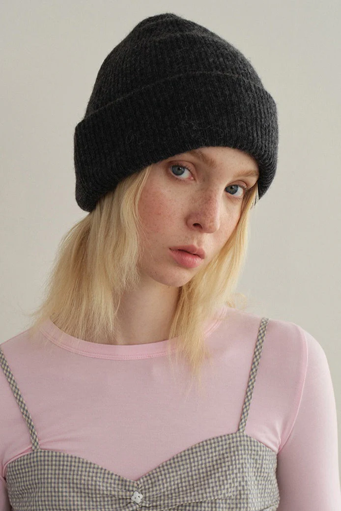 Solid Color Double Layer Soft Wool Knitted Hat - Image 6