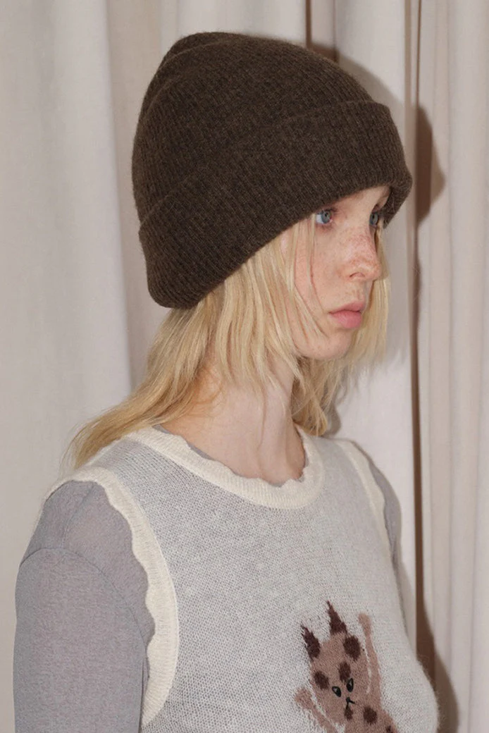 Solid Color Double Layer Soft Wool Knitted Hat - Image 8
