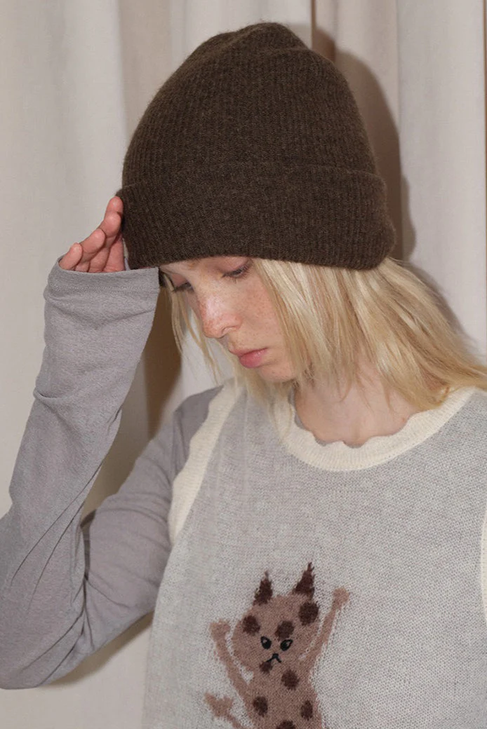 Solid Color Double Layer Soft Wool Knitted Hat - Image 9
