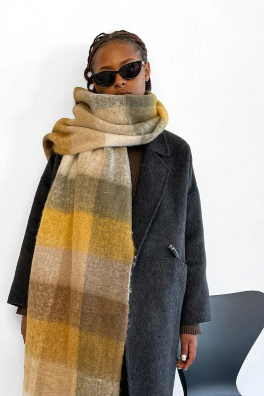 Solid Color Fringe Mohair Scarf - Image 3