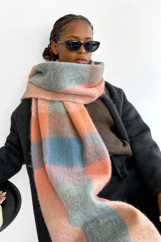 Solid Color Fringe Mohair Scarf - Image 4