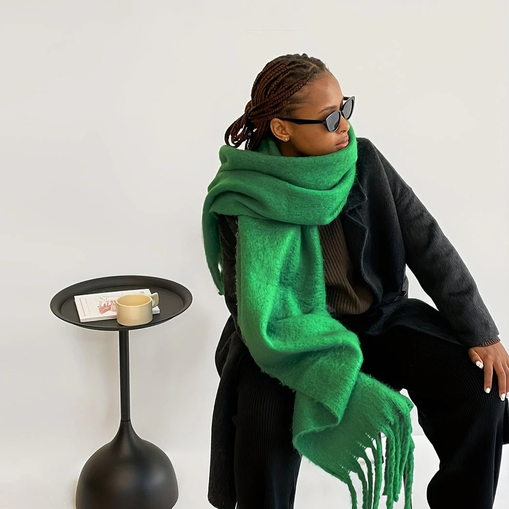 Solid Color Mohair Scarf - Image 3