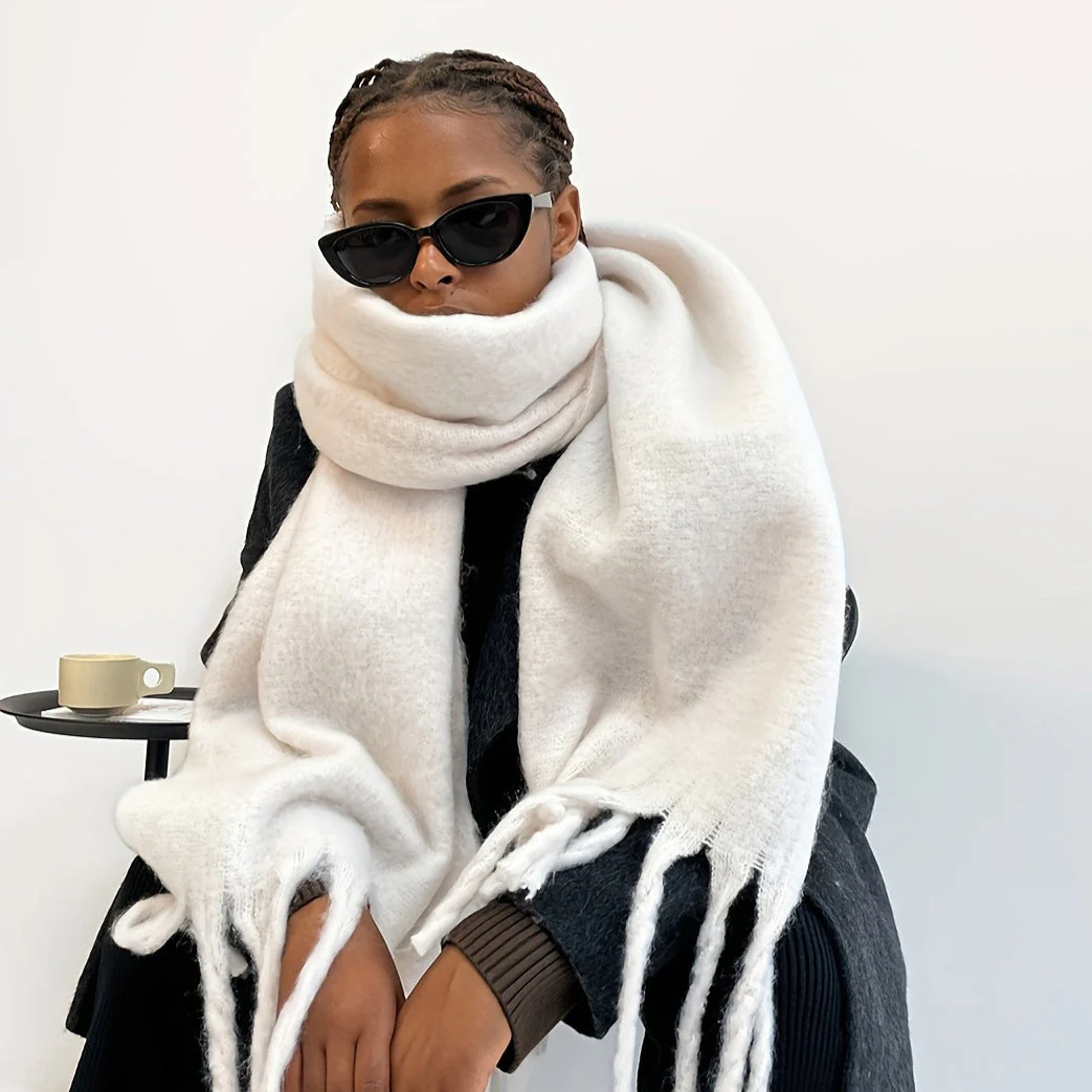 Solid Color Mohair Scarf - Image 4