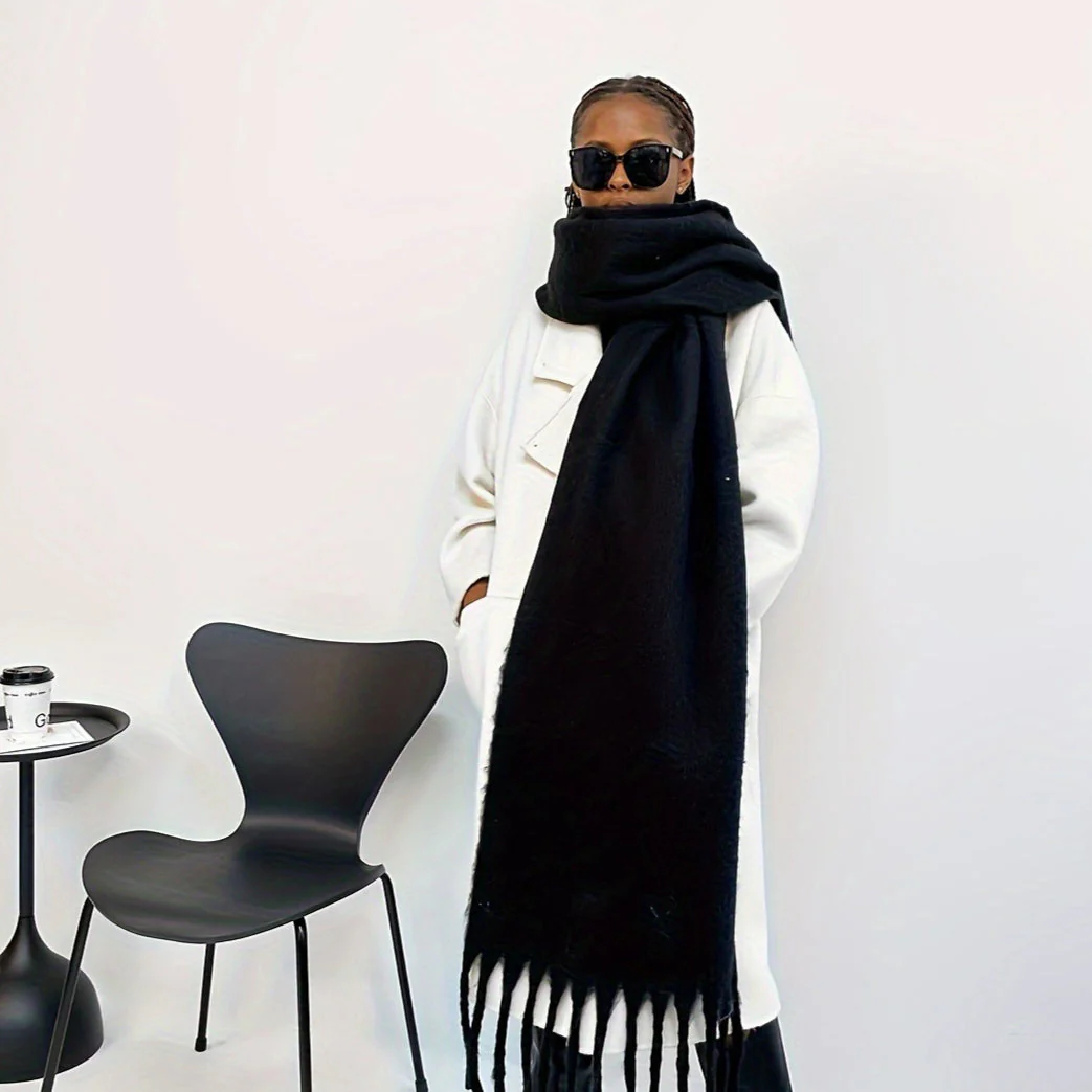 Solid Color Mohair Scarf - Image 5