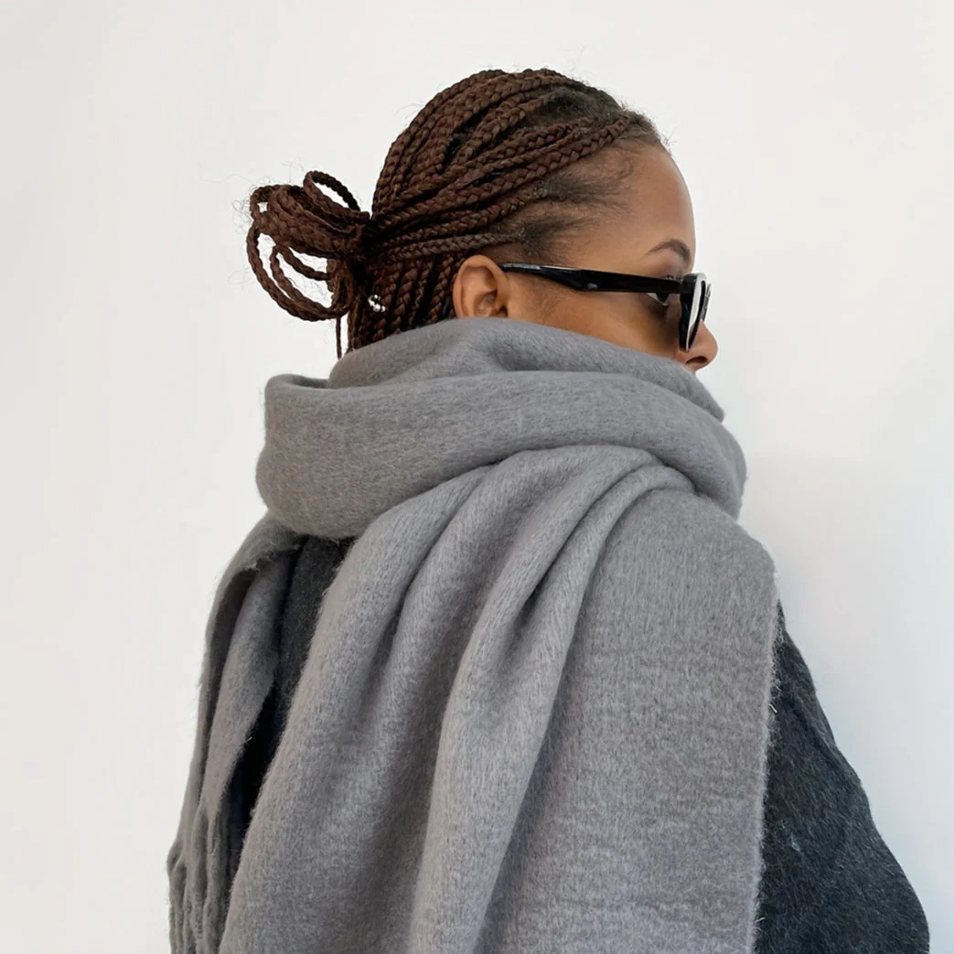 Solid Color Mohair Scarf - Image 8