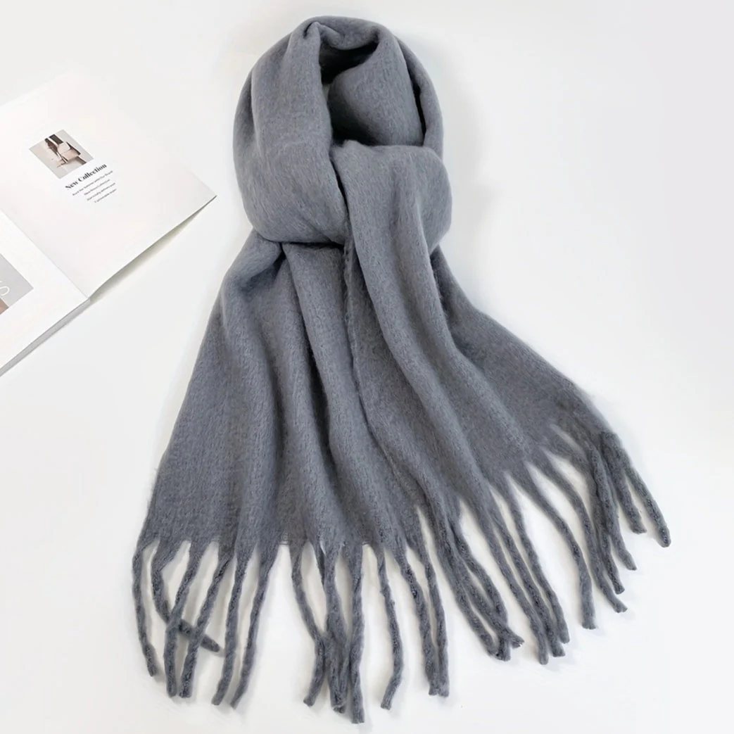 Solid Color Mohair Scarf - Image 9