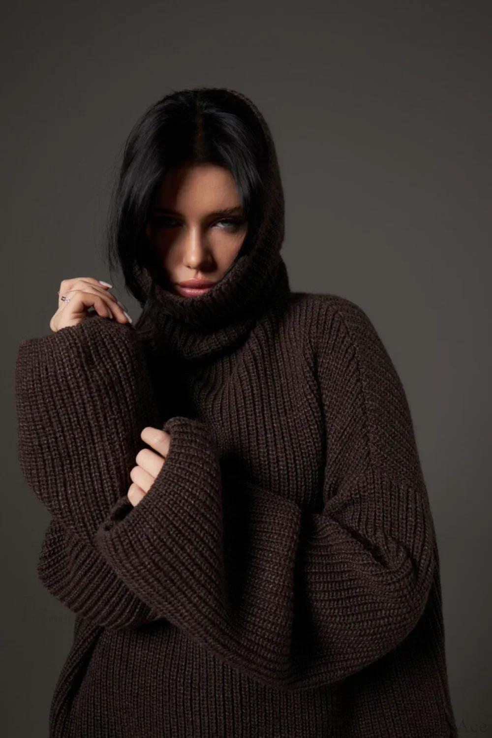 Solid Color Simple Turtleneck Pullover Mid length Knit Sweater - Image 8