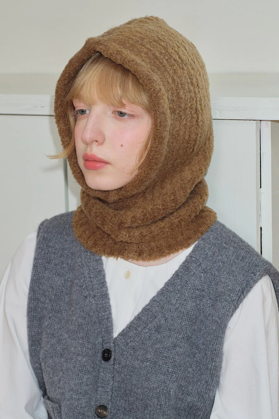 Solid Color Wool Blend Balaclava One-Piece Warm Knitted Hat - Image 12