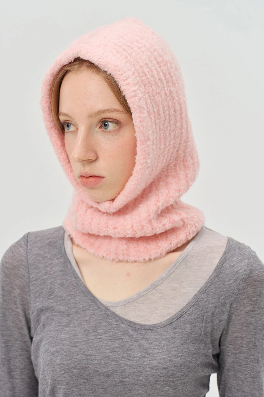 Solid Color Wool Blend Balaclava One-Piece Warm Knitted Hat - Image 5