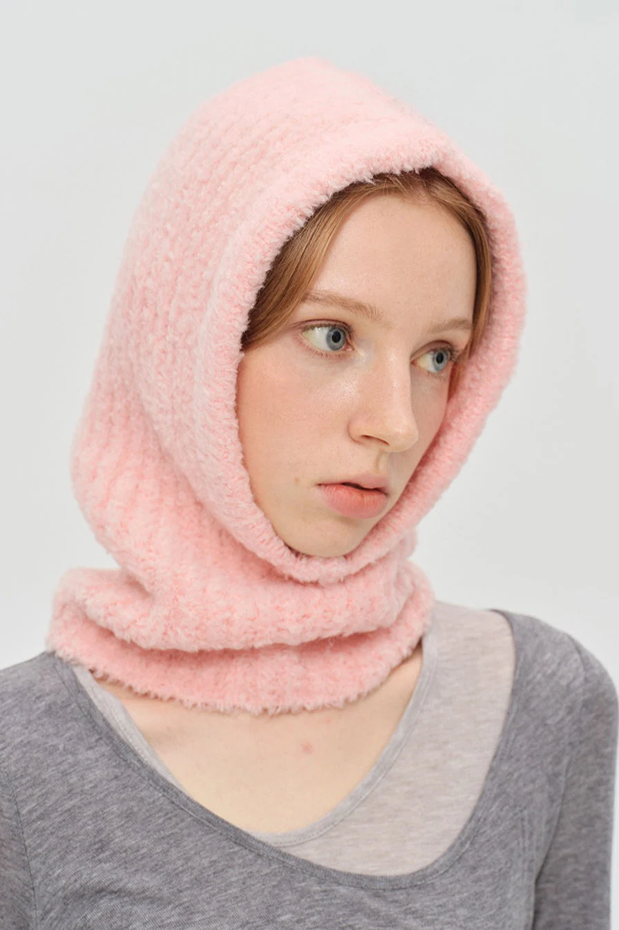 Solid Color Wool Blend Balaclava One-Piece Warm Knitted Hat - Image 6