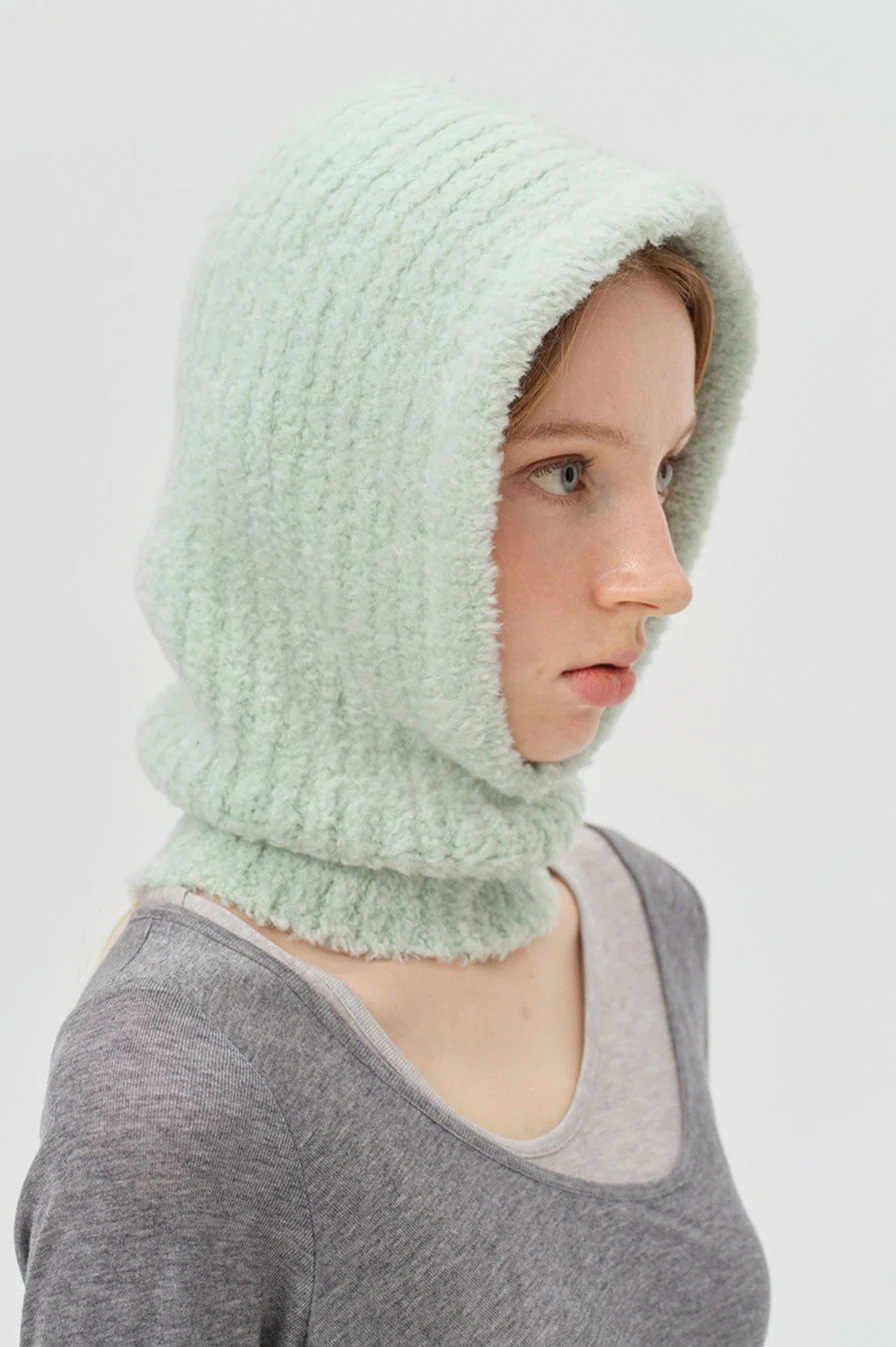 Solid Color Wool Blend Balaclava One-Piece Warm Knitted Hat - Image 7