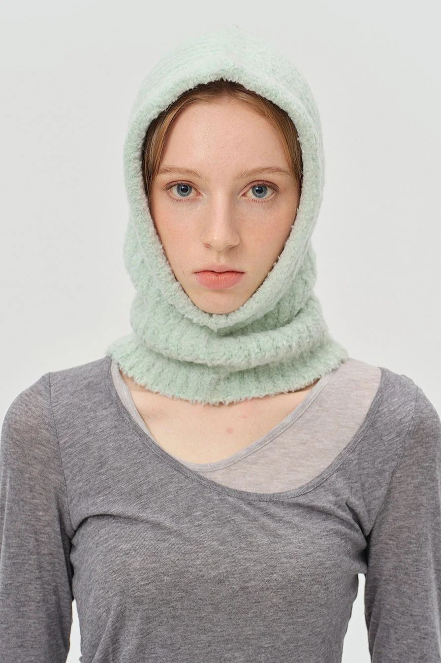 Solid Color Wool Blend Balaclava One-Piece Warm Knitted Hat - Image 8