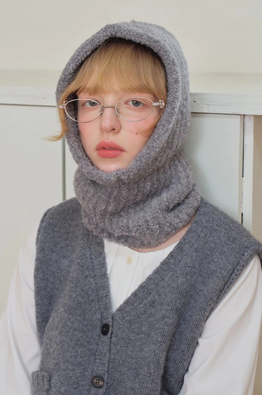 Solid Color Wool Blend Balaclava One-Piece Warm Knitted Hat - Image 9