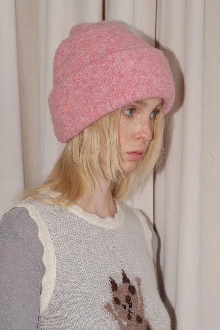 Solid Color Wool Blend Double Layer Seamless Thick Knitted Hat - Image 6