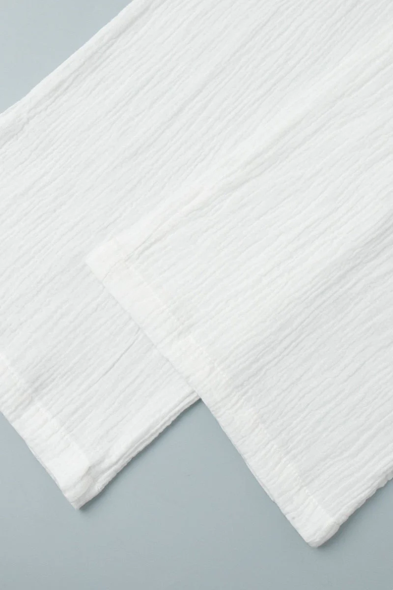 Solid Cotton Wrinkled Shirt Pants Two Piece Set - Image 7